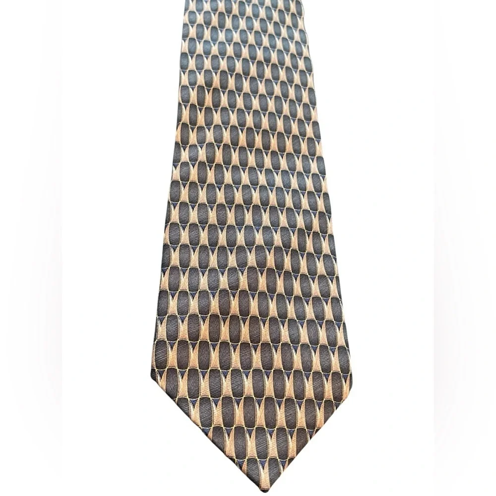 🩶💛Elegant VALERIANO Gold and Charcoal Gray Men's Tie. Pure silk and Stunning!